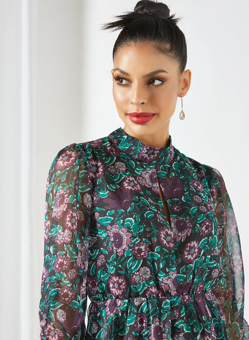 لايبل ريل Floral Chiffon Mini Dress Multicolour