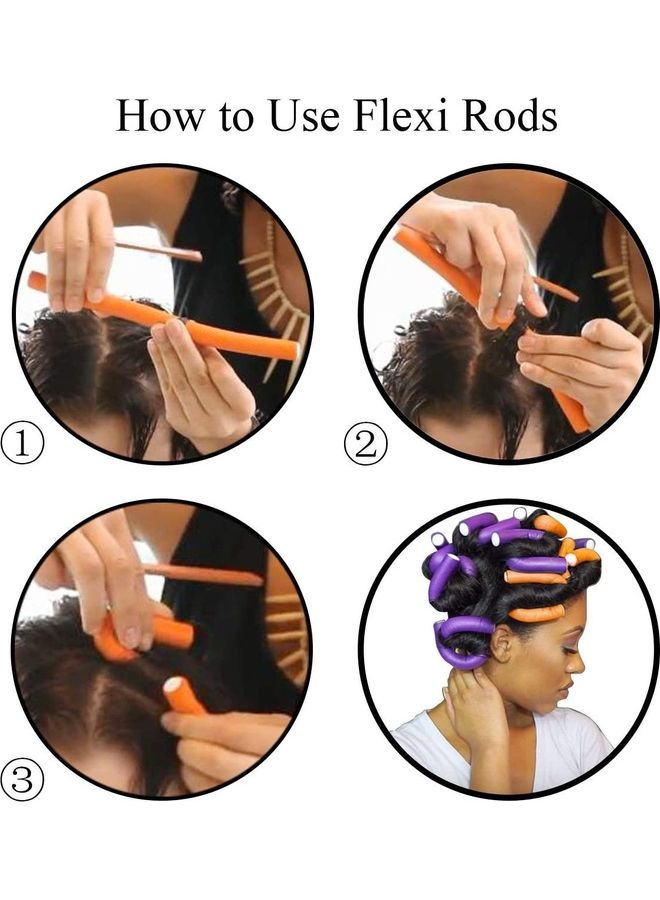 طقم بكرات شعر مكون من 10 قطع أرجواني - Image 4