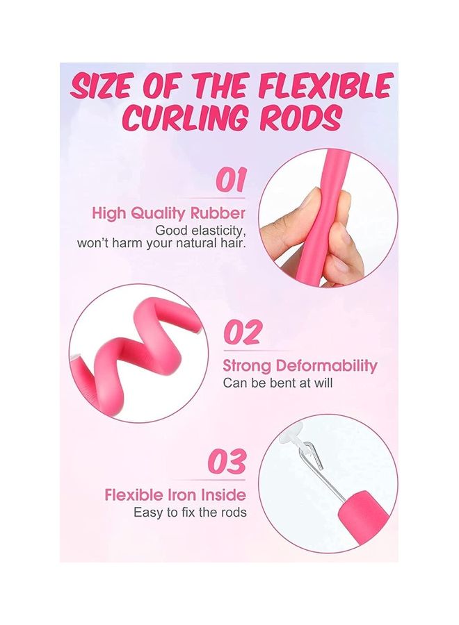 طقم بكرات شعر مكون من 10 قطع أرجواني - Image 2