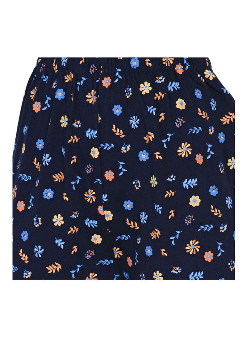 LAUREN Smith - Printed Nightwear Pyjama Set Royal Blue - Image 1