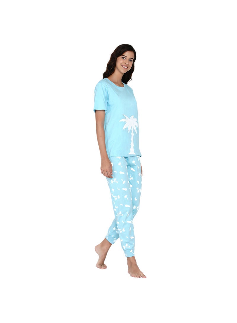 LAUREN Smith - Printed Nightwear Pyjama Set Mint - Image 1