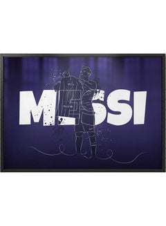 Messi Barcelona Art Poster With Frame Multicolour 50x40cm