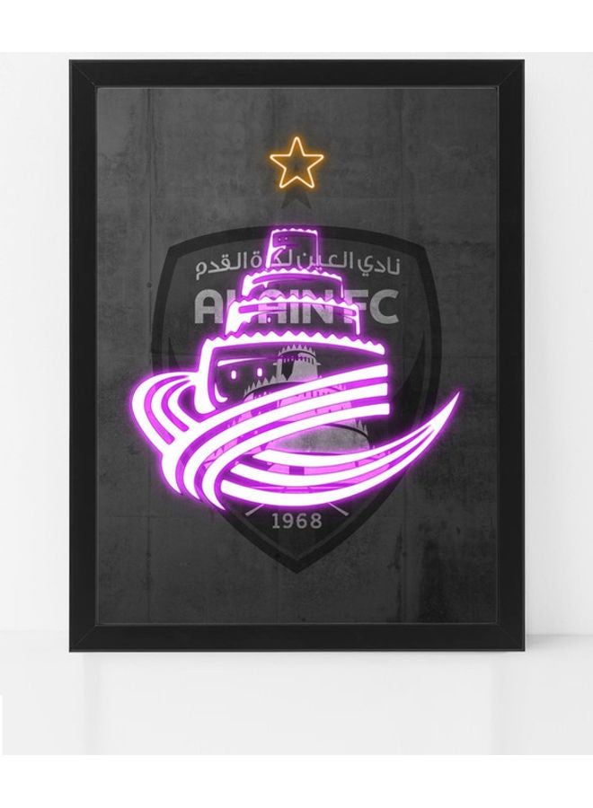 Boomah Accessories Al Ain FC Neon Poster With Frame Multicolour 30x40cm 