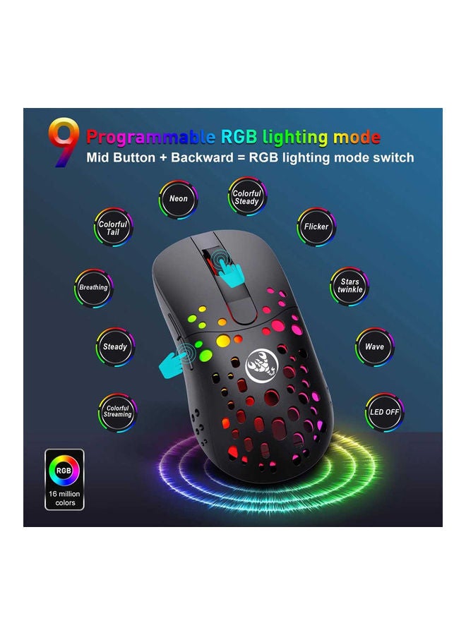 Wireless Gaming Mouse With Type-C Wire Black