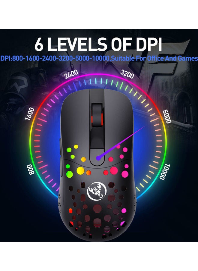 Wireless Gaming Mouse With Type-C Wire Black