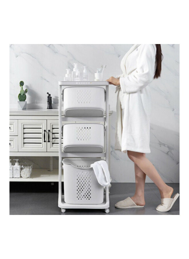 3 Tier Laundry Basket White 45 x 34 x 45cm  - Image 3