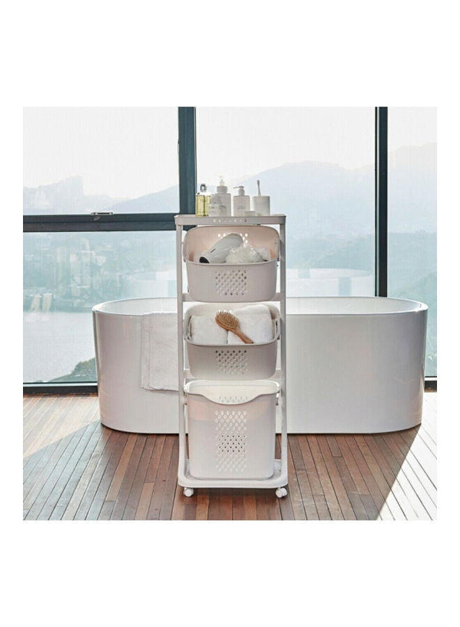 3 Tier Laundry Basket White 45 x 34 x 45cm  - Image 2