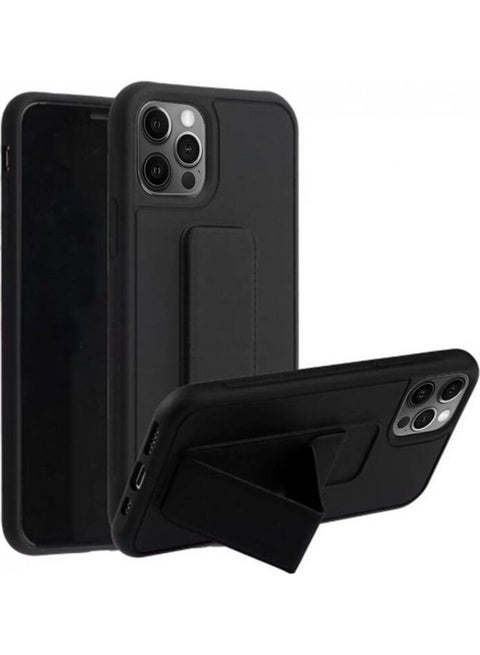 Protective Case Cover With Finger Grip Stand For Apple iPhone 11 Pro Max Black Black