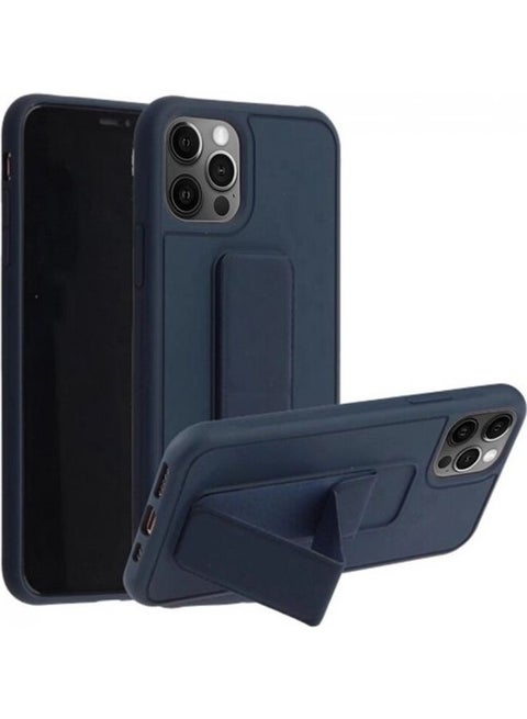 Protective Case Cover With Finger Grip Stand For Apple iPhone 11 Pro Max Blue