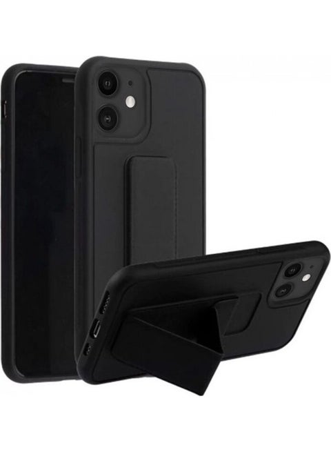 Protective Case Cover With Finger Grip Stand For iPhone 12 Pro/12 Black