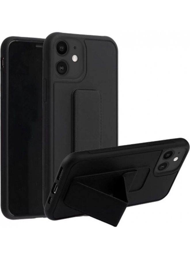 Protective Case Cover With Finger Grip Stand For iPhone 12 Pro/12 Black