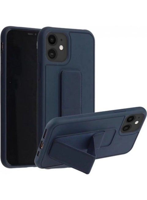Protective Case Cover With Finger Grip Stand For Apple iphone 11 - Blue