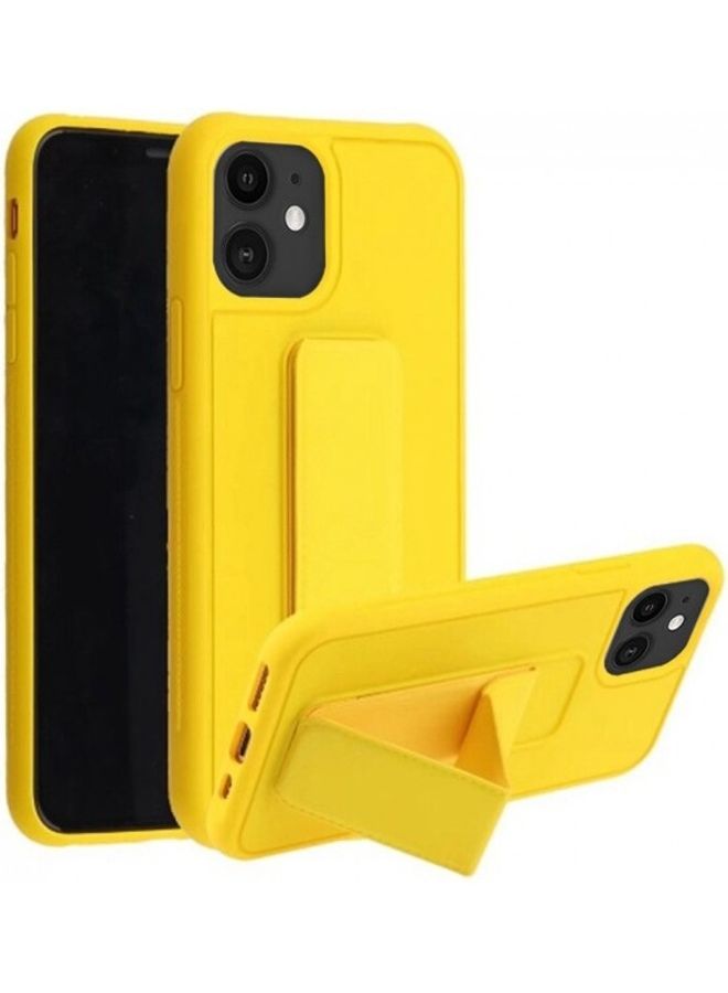 MARGOUN - Protective Case Cover With Finger Grip Stand For Apple iPhone 11 Yellow - Image 1