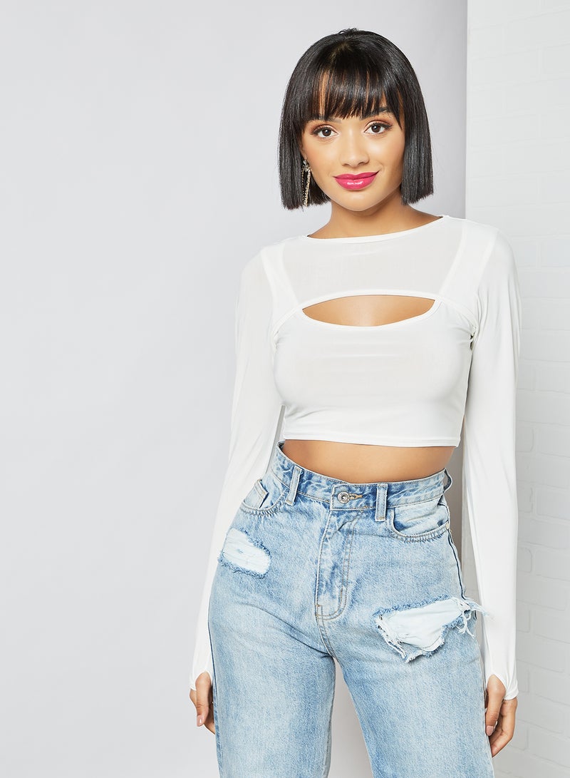 FEMME LUXE - Cutaway Front Top White - Image 1