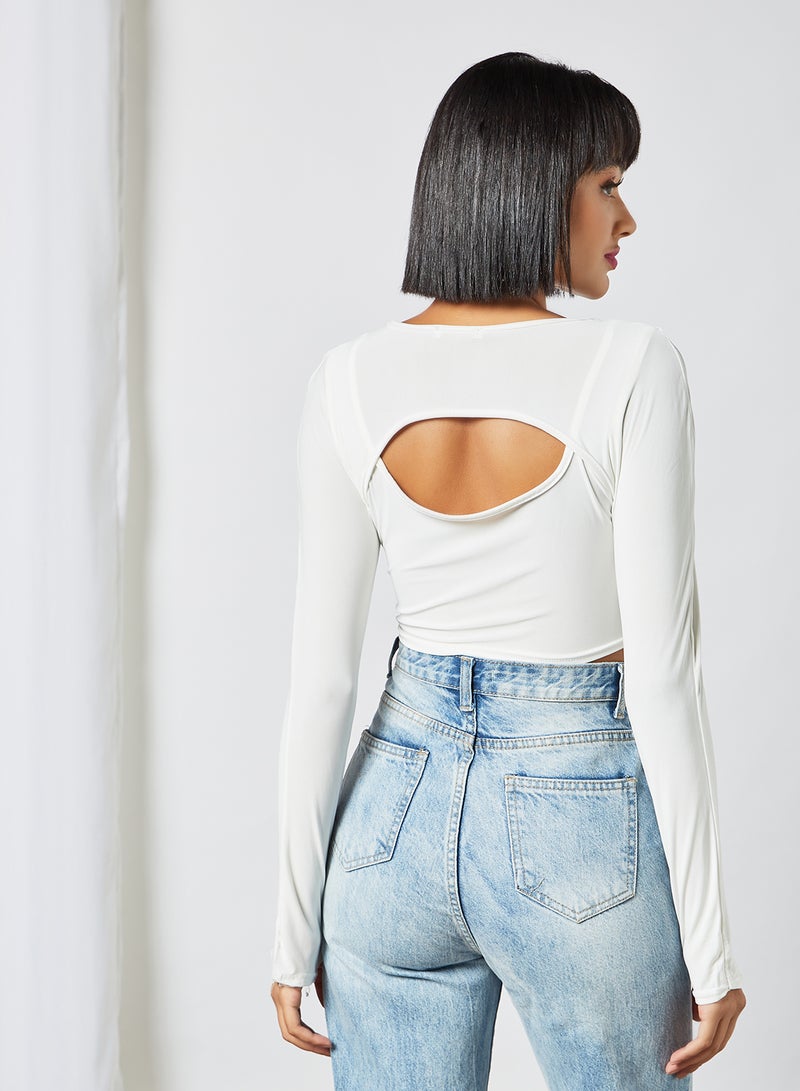 FEMME LUXE - Cutaway Front Top White - Image 1