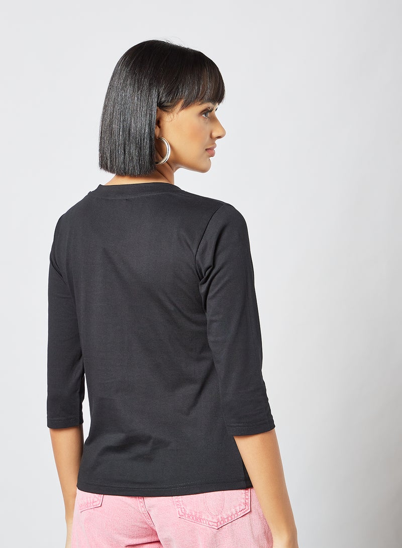 Miss Chase - Casual Stylish T-Shirt Black - Image 1