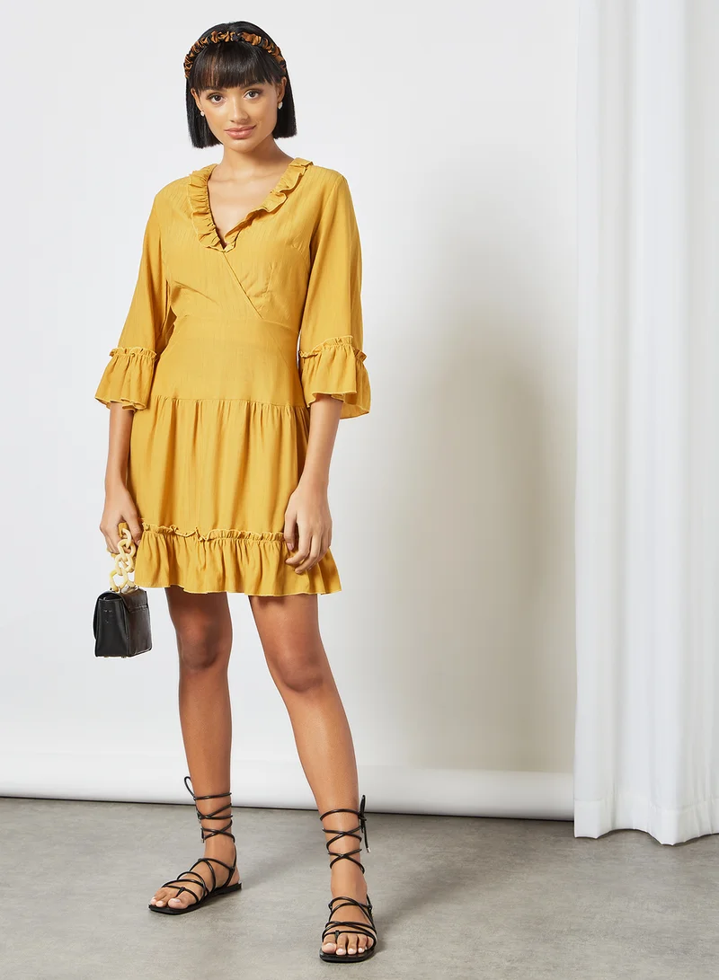 LABEL RAIL Ruffle Detailed Mini Dress