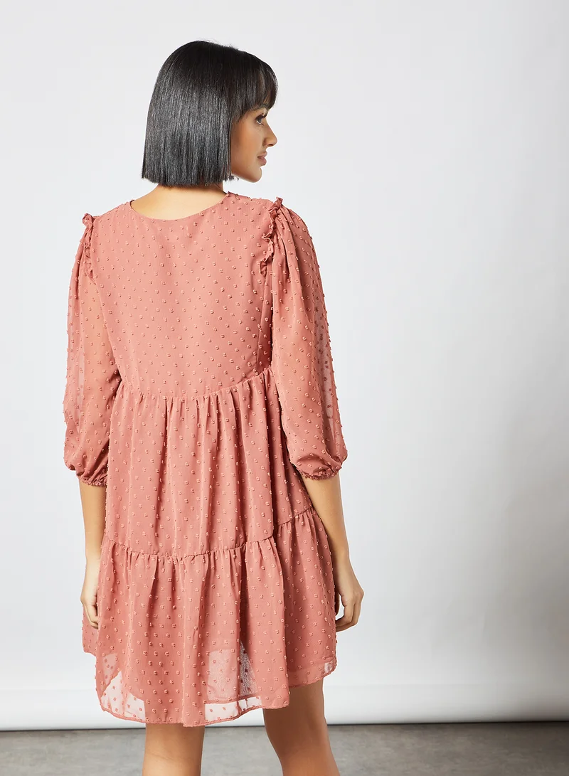LABEL RAIL Plumeti Mini Dress Pink