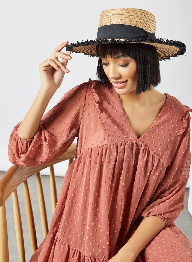 LABEL RAIL Plumeti Mini Dress Pink