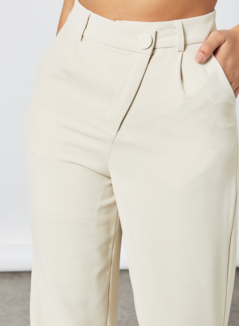 4th & Reckless High Waist Wide Leg Pants Cream  - Image 4