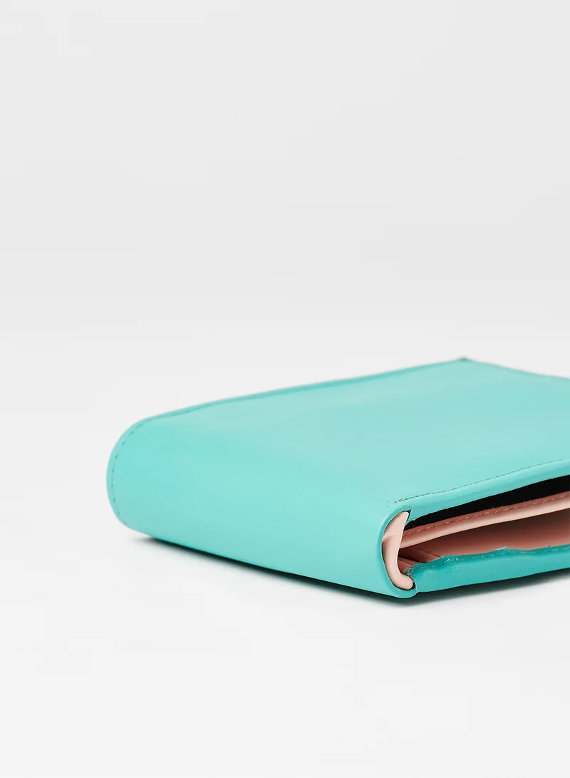 STATE 8 Two-Tone Tri-Fold Wallet Aqua