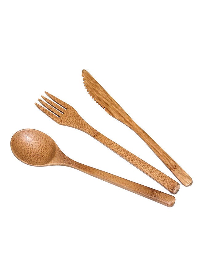 Arabest 3-Piece Bamboo Flatware Set Beige  - Image 1