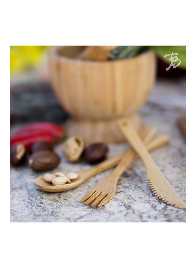 Arabest 3-Piece Bamboo Flatware Set Beige  - Image 3