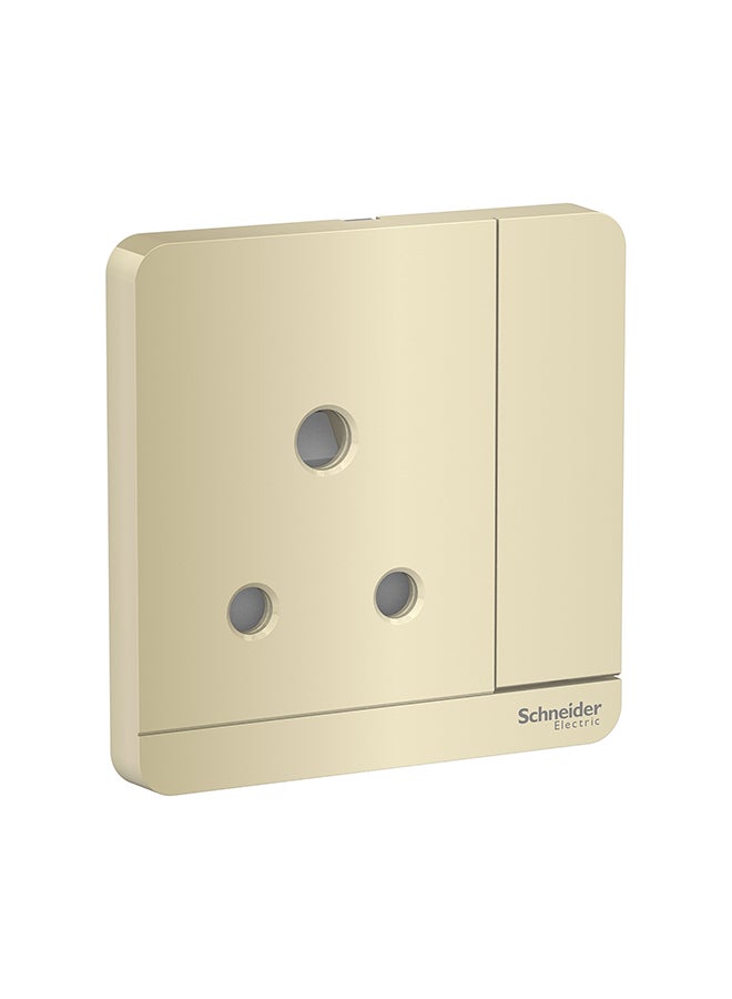Schneider Electric - Avataron Switched Socket 15A 250V Gold 86x32.6x86mm - Image 1