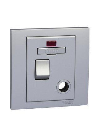 13A 250V Switched Fuse Mechanism Unit With Neon Silver 87x35x87mm - v1630574112/N49178328A_1