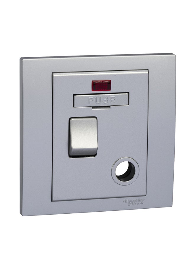 Schneider Electric 13A 250V Switched Fuse Mechanism Unit With Neon Silver 87x35x87mm 