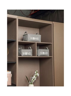 LAWAZIM 3-Piece Storage Basket Set With Printed Letters Grey 35x25x16cm  - Image 2