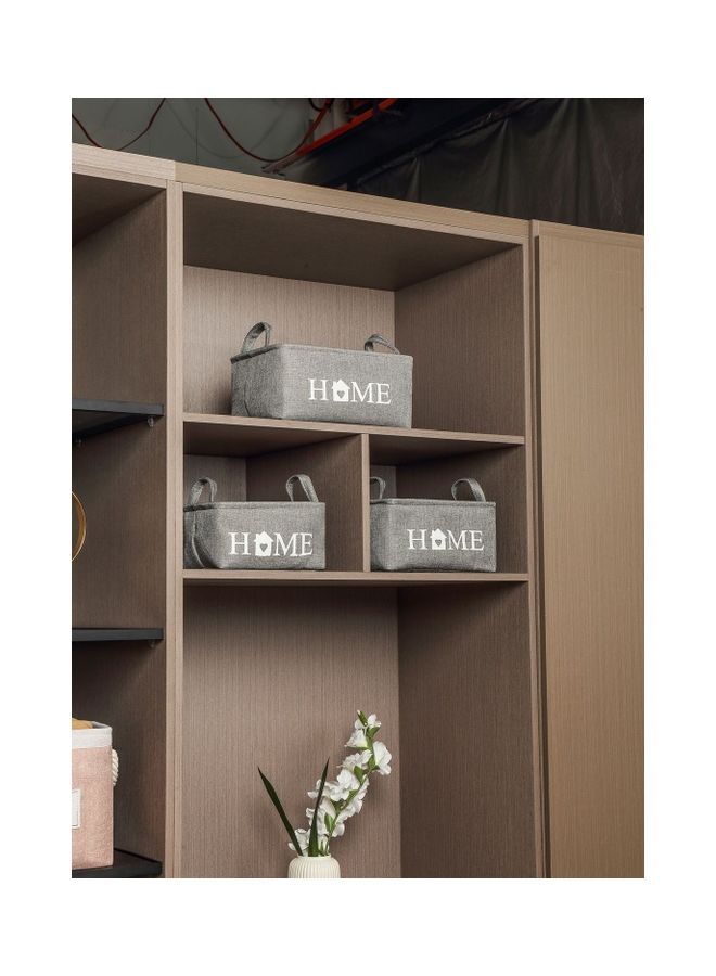 LAWAZIM - 3-Piece Storage Basket Set With Printed Letters Grey 35x25x16cm - Image 1