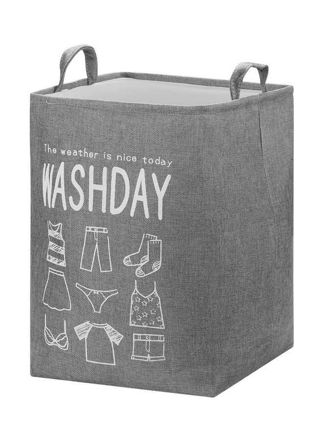 LAWAZIM Rectangle Laundry Basket Grey 35x35x50cm  - Image 1