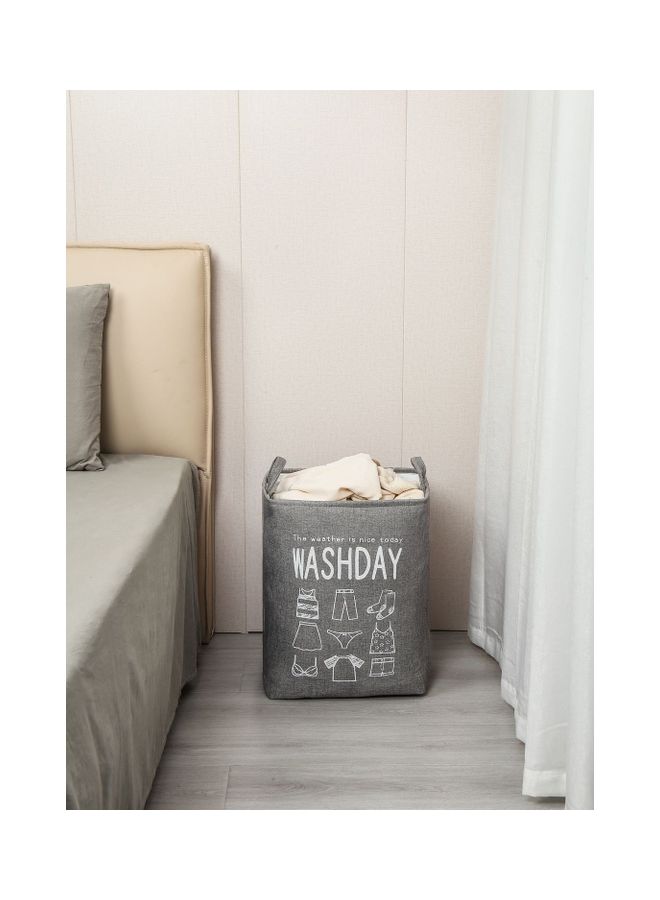 LAWAZIM Rectangle Laundry Basket Grey 35x35x50cm  - Image 2