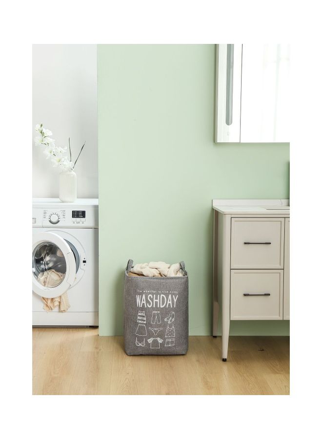 LAWAZIM Rectangle Laundry Basket Grey 35x35x50cm  - Image 3