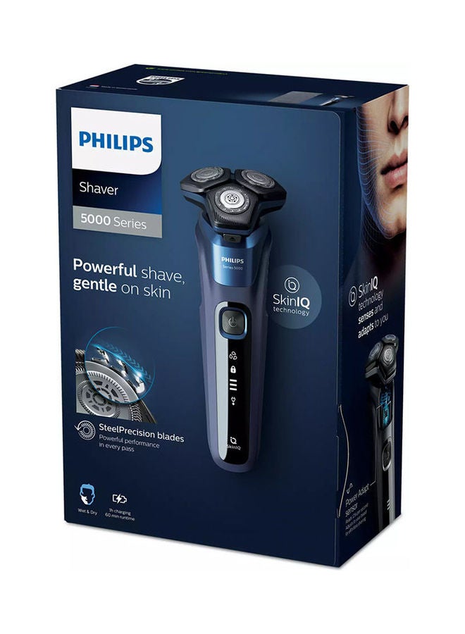فيليبس ماكينة الحلاقة الكهربائية المبللة والجافة السلسلة 5000 أزرق داكن 16.2 x 9.2 x 24.5سم - Image 2