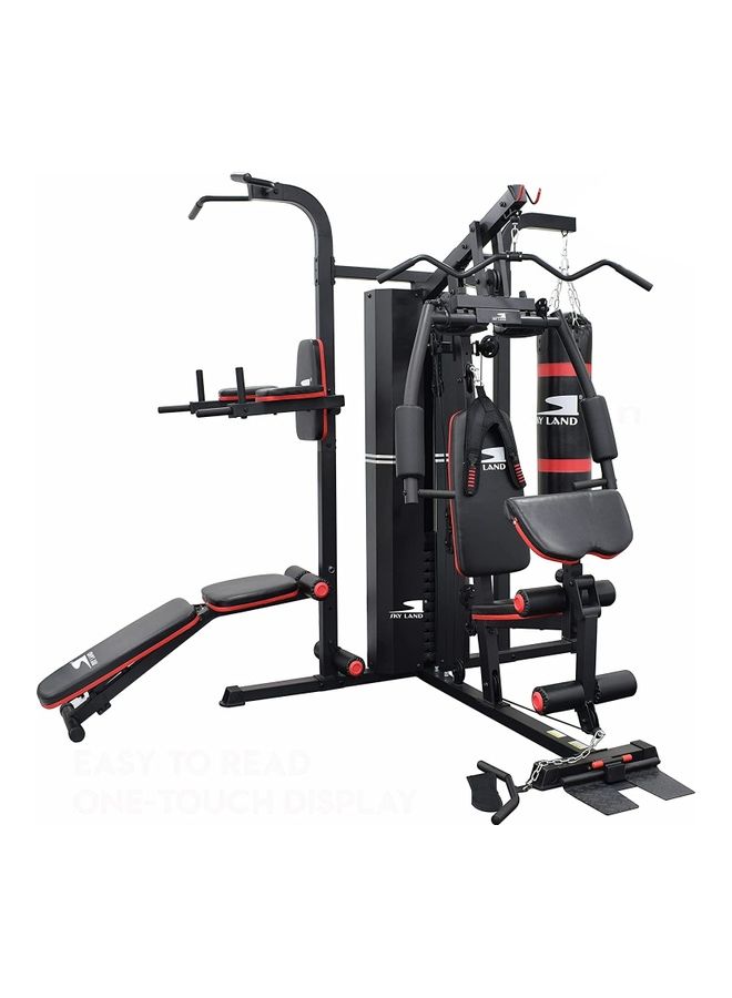 SkyLand - Multi Function 3-Gym Station With 72kg Stack Weights, Adjustable Bench, Punching Bag, & Power Stand 209.9*212.2*254cm - Image 1