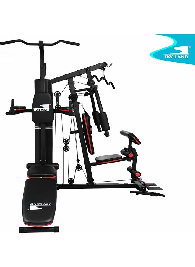 SkyLand - Multi Function 3-Gym Station With 72kg Stack Weights, Adjustable Bench, Punching Bag, & Power Stand 209.9*212.2*254cm - Image 1