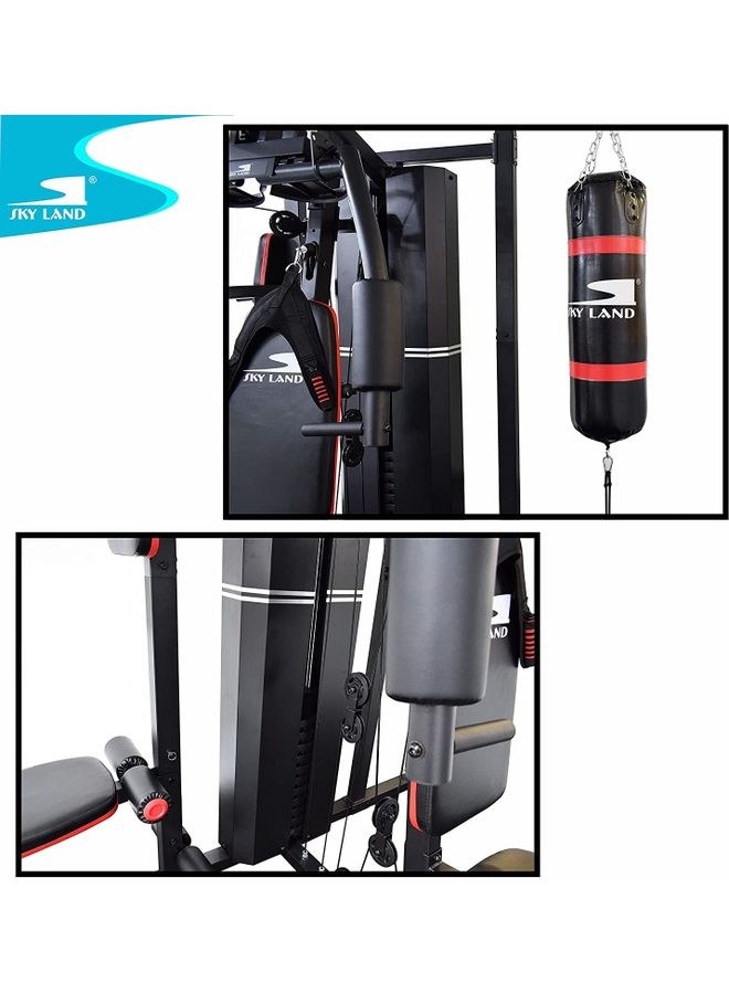 SkyLand - Multi Function 3-Gym Station With 72kg Stack Weights, Adjustable Bench, Punching Bag, & Power Stand 209.9*212.2*254cm - Image 1