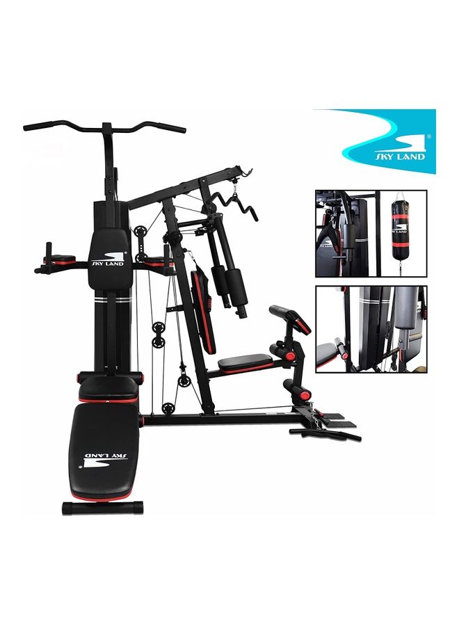 SkyLand - Multi Function 3-Gym Station With 72kg Stack Weights, Adjustable Bench, Punching Bag, & Power Stand 209.9*212.2*254cm - Image 1