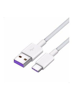 هواوي كابل USB بشحن فائق السرعة بتردد 5 أمبير أبيض  - Image 1