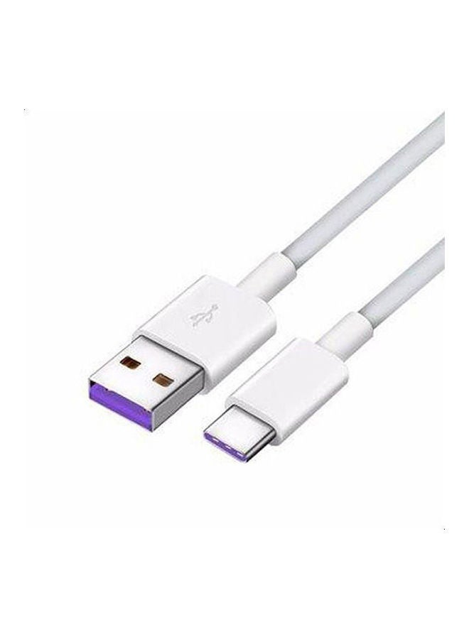 هواوي كابل USB بشحن فائق السرعة بتردد 5 أمبير أبيض  - Image 1