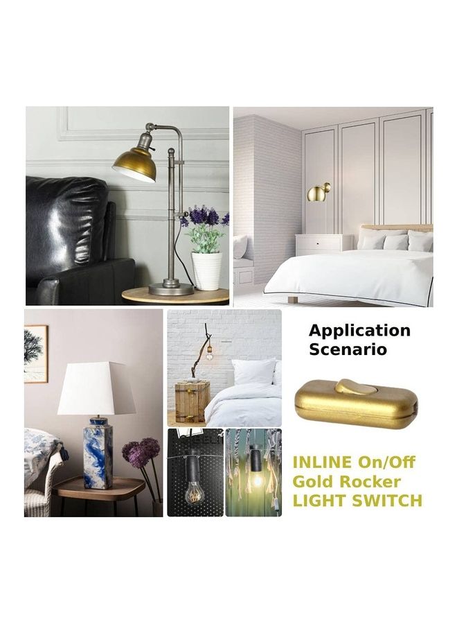 INLINE On/Off Rocker Light Switch 250V Gold 60mm  - Image 3