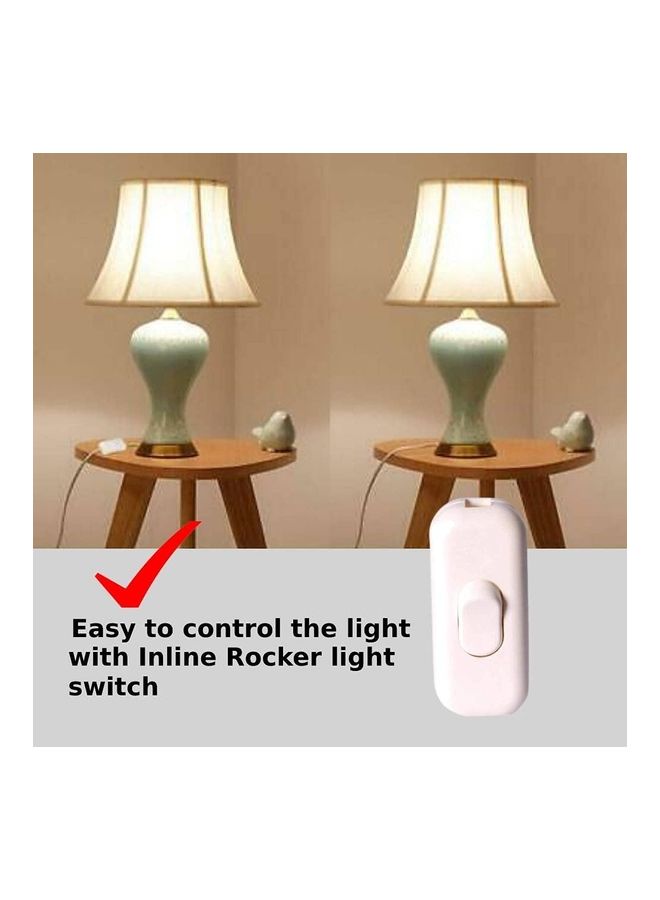 INLINE On/Off Rocker Light Switch 250V White  - Image 4