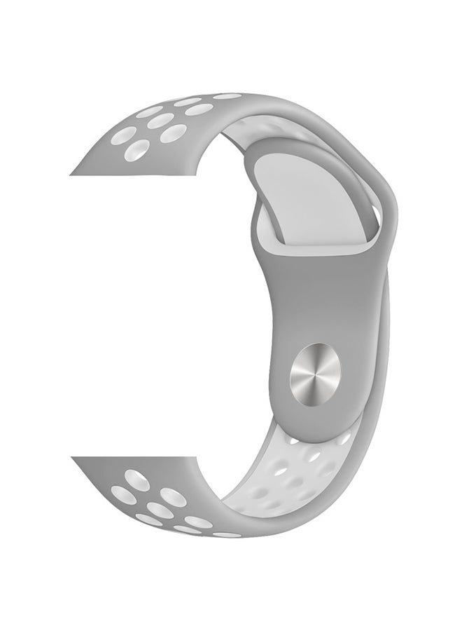 FITME - 2-Piece Sport Silicone Band For  Apple Watch 38/40/41mm Small/Large Silver/white - Image 1