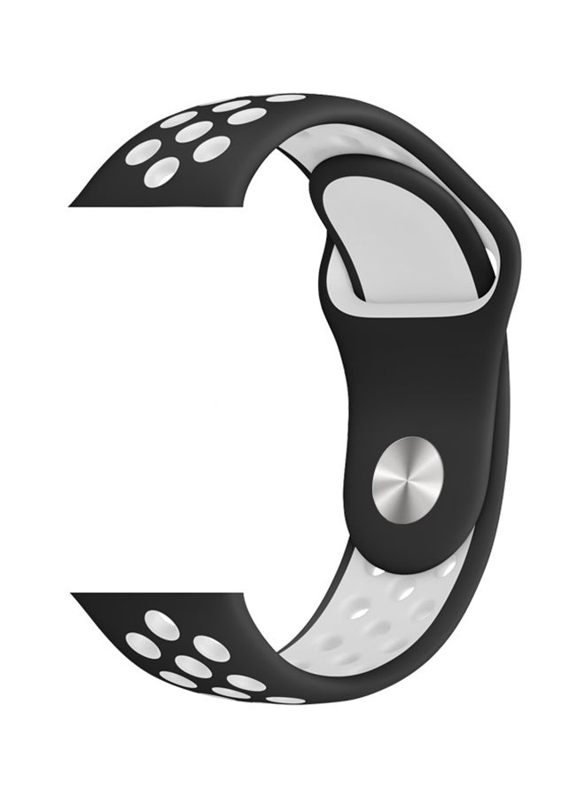FITME Sport Silicone Band For Apple Watch 42/44/45/49 mm Black/White - Image 1