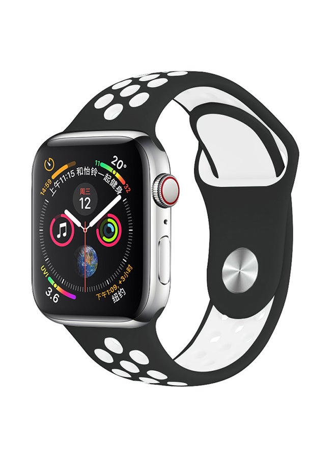 FITME Sport Silicone Band For Apple Watch 42/44/45/49 mm Black/White - Image 2