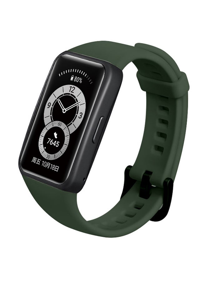 FITME 2-Piece Replacement Silicone Strap For Huawei Band 6 Green/Grey - Image 3