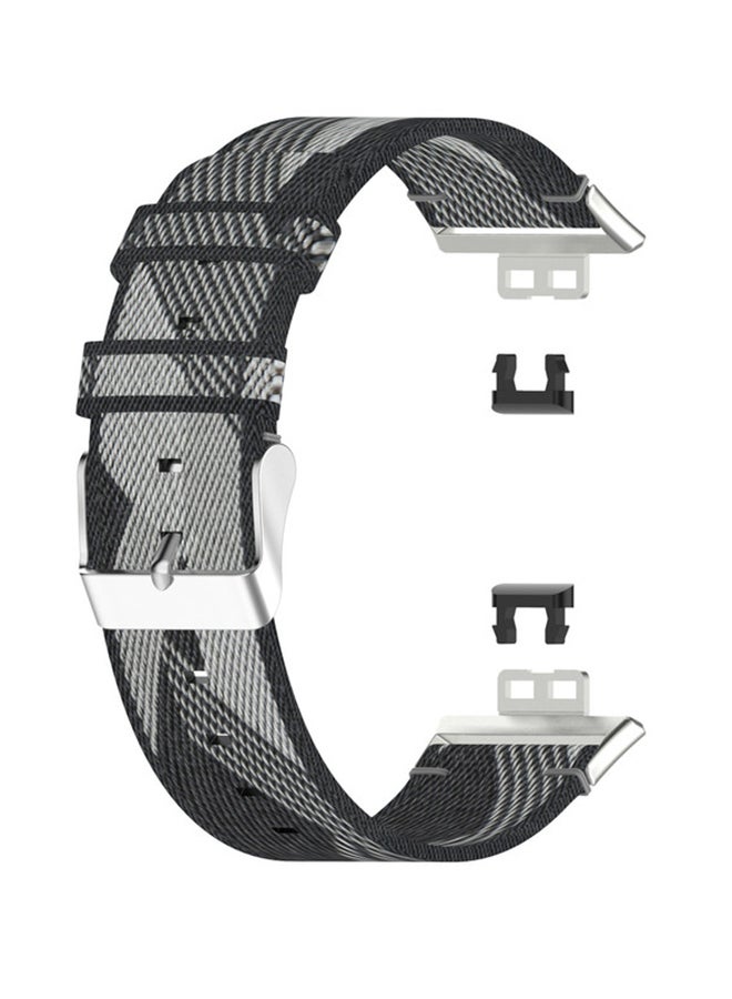 فيت مي سوار بديل منسوج ومُخصص لساعة هواوي فيت أسود/ رمادي - Image 1