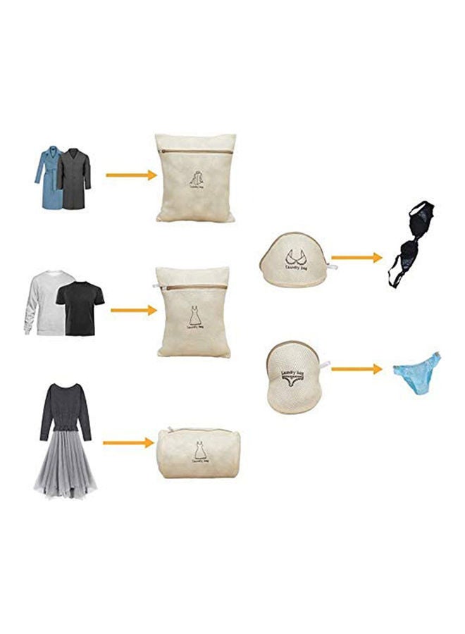 5-Pack Laundry Mesh Bags Beige  - Image 4